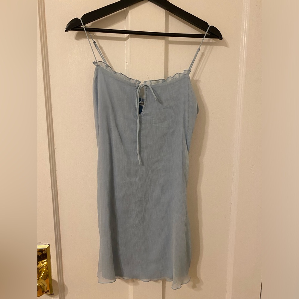 Abercrombie blue ruffle dress - small